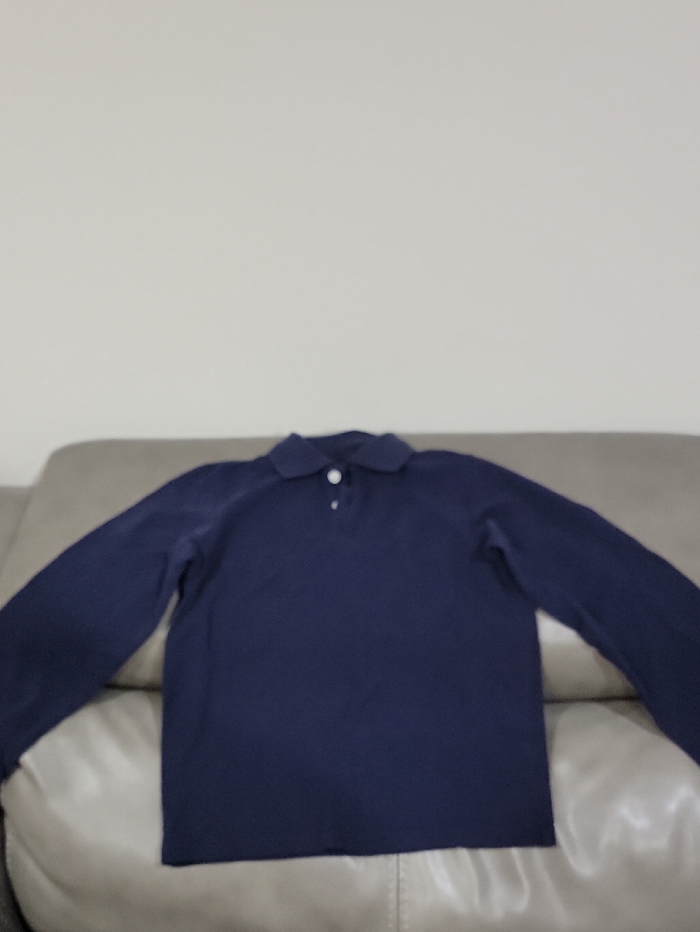Kids Navy Long-Sleeve Polo Shirt